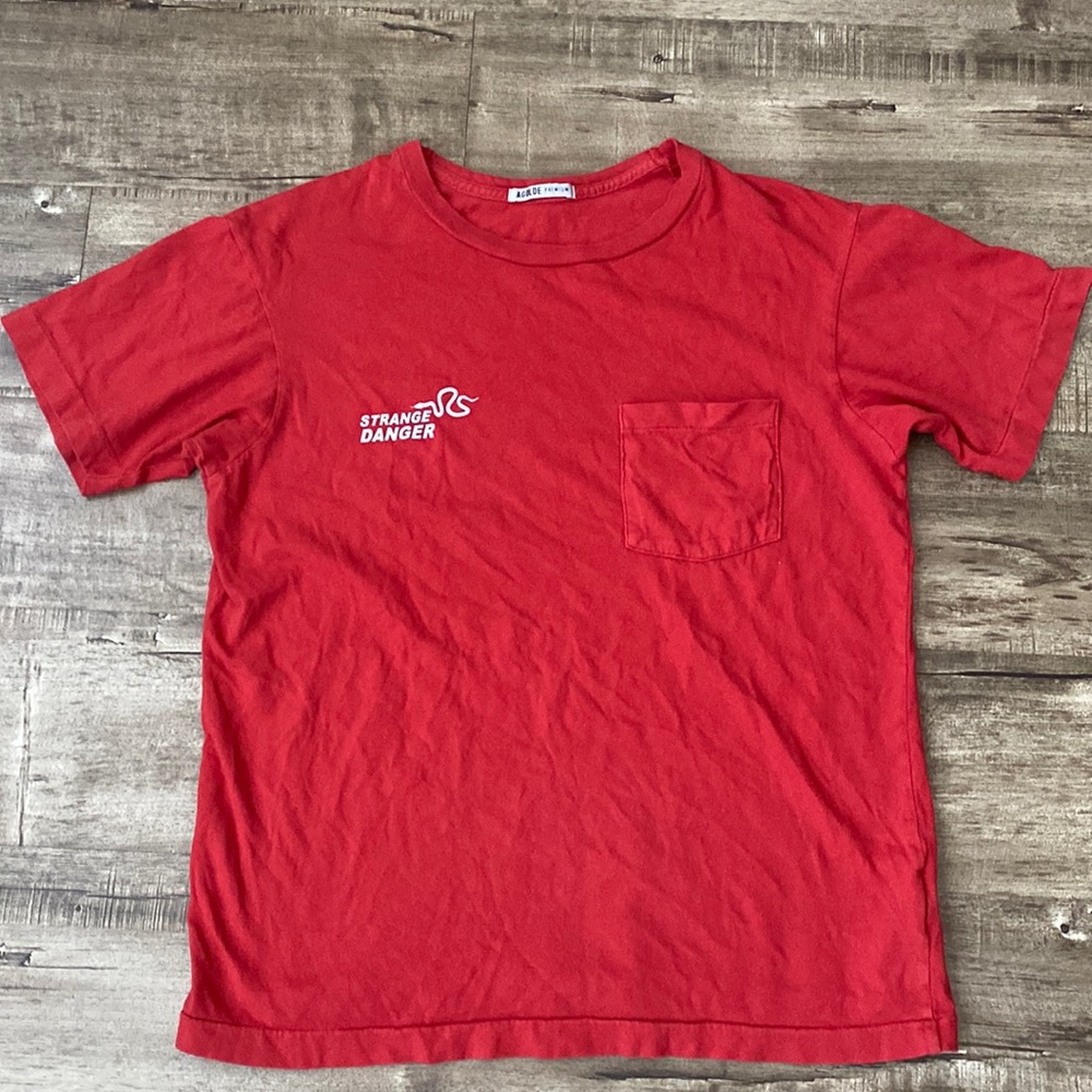Agolde Premium “Stranger Danger” Blood Orange T-shirt
